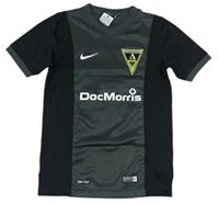 Šedo-černé sportovní funkční tričko s nášivkou a logem Nike
