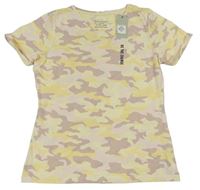 Barevné army tričko s nápisem Primark