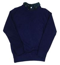 Tmavomodrý svetr s košilovým límcem M&S