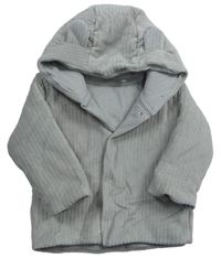 Šedý sametový zateplený kabátek s kapucí M&S