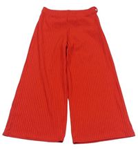 Červené žebrované široké kalhoty New Look
