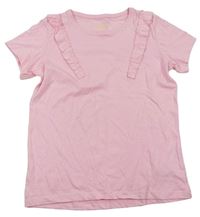 Růžové tričko s volánky Primark