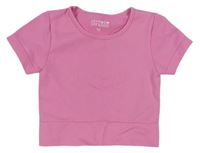 Růžové sportovní crop tričko Jeff&Co