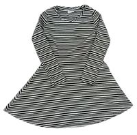 Černo-bílé pruhované žebrované šaty F&F