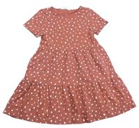 Pudrové puntíkované bavlněné šaty H&M