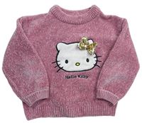 Starorůžový žinylkový svetr s Hello Kitty C&A