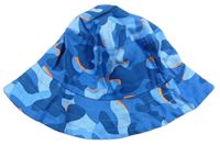 Modro-světlemodrý army plátěný klobouk Next