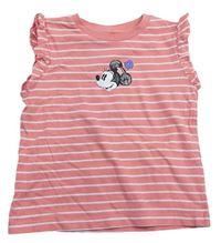 Růžovo-bílé pruhované tričko s Minnie George