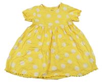 Žluté puntíkaté bavlněné šaty M&S