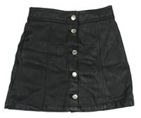 Černá propínací koženková sukně H&M