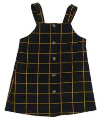 Černo-okrové kostkované šaty s knoflíčky F&F