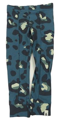 Petrolejové pyžamové kalhoty s leopardím vzorem 
