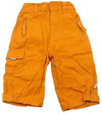 Oranžové plátěné kalhoty 