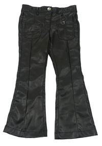 Černé koženkové flare kalhoty Matalan