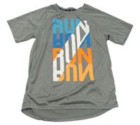 Šedé melírované sportovní tričko s nápisem zn. H&M