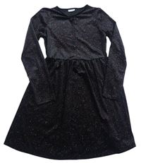 Černé sametové šaty se třpytkami Matalan