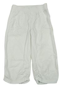 Bílé plátěné crop kalhoty Dopodopo