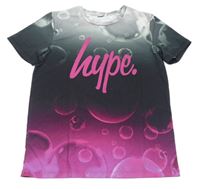 Šedo-fuchsiové tričko s logem Hype