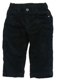 Černé sametovo/manšestrové kalhoty H&M