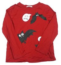 Červené triko s netopýry H&M