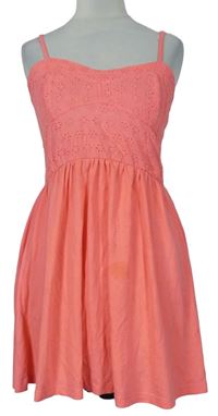 Dámské neonově růžové madeirové šaty Primark 