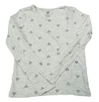 Šedé melírované triko se srdíčky H&M