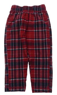 Černo-červeno-bílé kostkované fleecové pyžamové kalhoty Lily & Dan