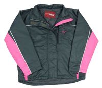 Šedo-růžová šusťáková zateplená bunda Active Wear