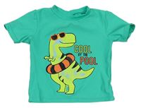 Zelené UV tričko s dinosaurem Shein 
