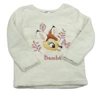 Smetanová chlupatá mikina s Bambi Primark