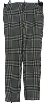 Dámské černo-hnědé vzorované kalhoty 