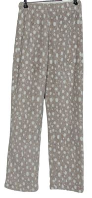 Dámské béžové vzorované chlupaté pyžamové kalhoty F&F