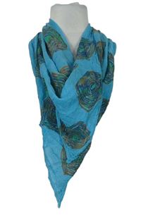 Dámský modrý vzorovaný šátek 