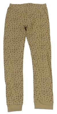 Béžové vzorované žebrované pyžamové kalhoty Zara