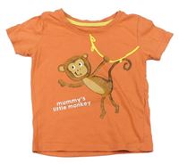 Oranžové tričko s opičkou Primark