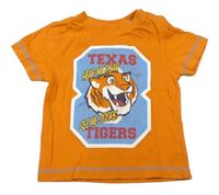 Oranžové tričko s tygrem a nápisy  
