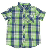 Zeleno-modro-bílá kostkovaná košile Dopodopo