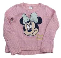 Růžový třpytivý svetr s Minnie C&A