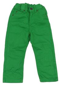 Zelené plátěné kalhoty H&M