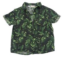 Černo-zelená košile s listy H&M