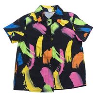 Černo-barevná vzorovaná košile SHEIN