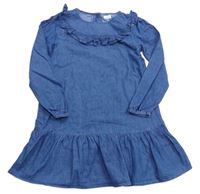 Modré lehké riflové šaty s volány F&F