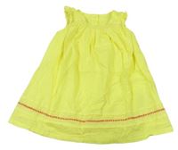 Žluté plátěné šaty s výšivkou M&S