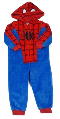 Modro-červená chlupatá kombinéza s kapucí - Spider-man zn. C&A