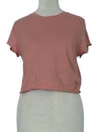 Dámské růžové crop tričko H&M