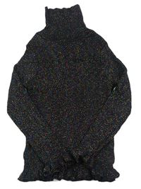 Černý barevně třpytivý svetrový rolák Primark