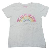 Bílé tričko s barevným nápisem Primark
