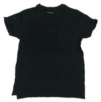 Černé melírované tričko s kapsou PRIMARK