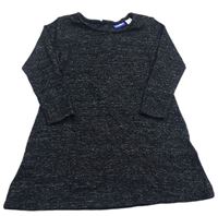 Černo-šedé melírované pletené šaty Lupilu
