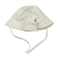 Krémový plátěný klobouk s kotvou zn. H&M